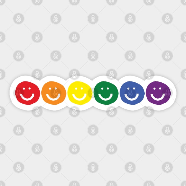 Smiley Faces Rainbow Pride Sticker by ellenhenryart